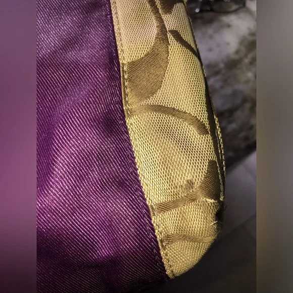 Y2K Coach Purple and Tan Women's Tote bag - Picture 9 of 15